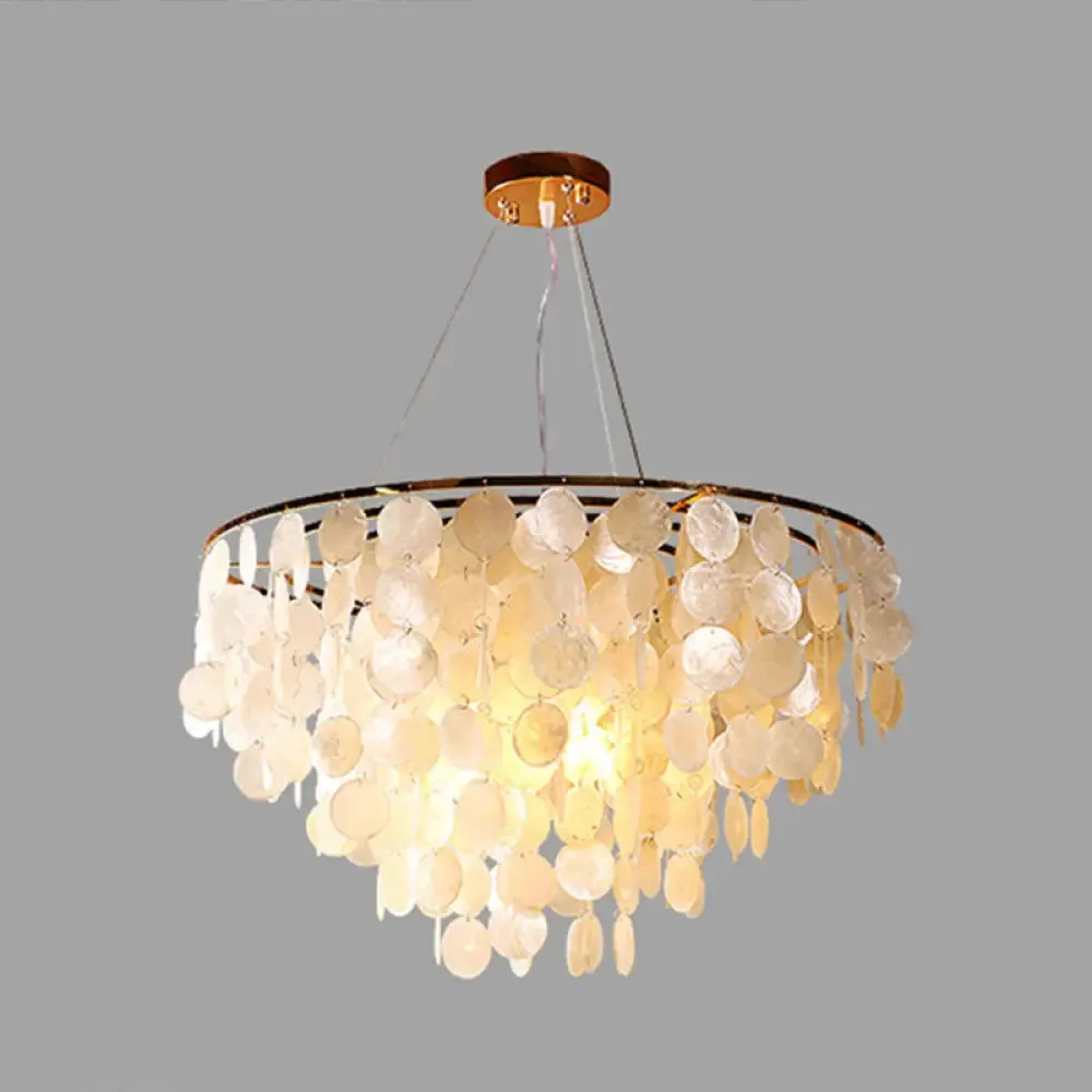 Minimalist Shell Gold Pendant Light - Elegant Dining Room Chandelier