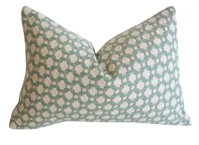 Mint Betwixt Pillow Pillow Cover: Betwixt Water/Ivory, Available in 10 Sizes