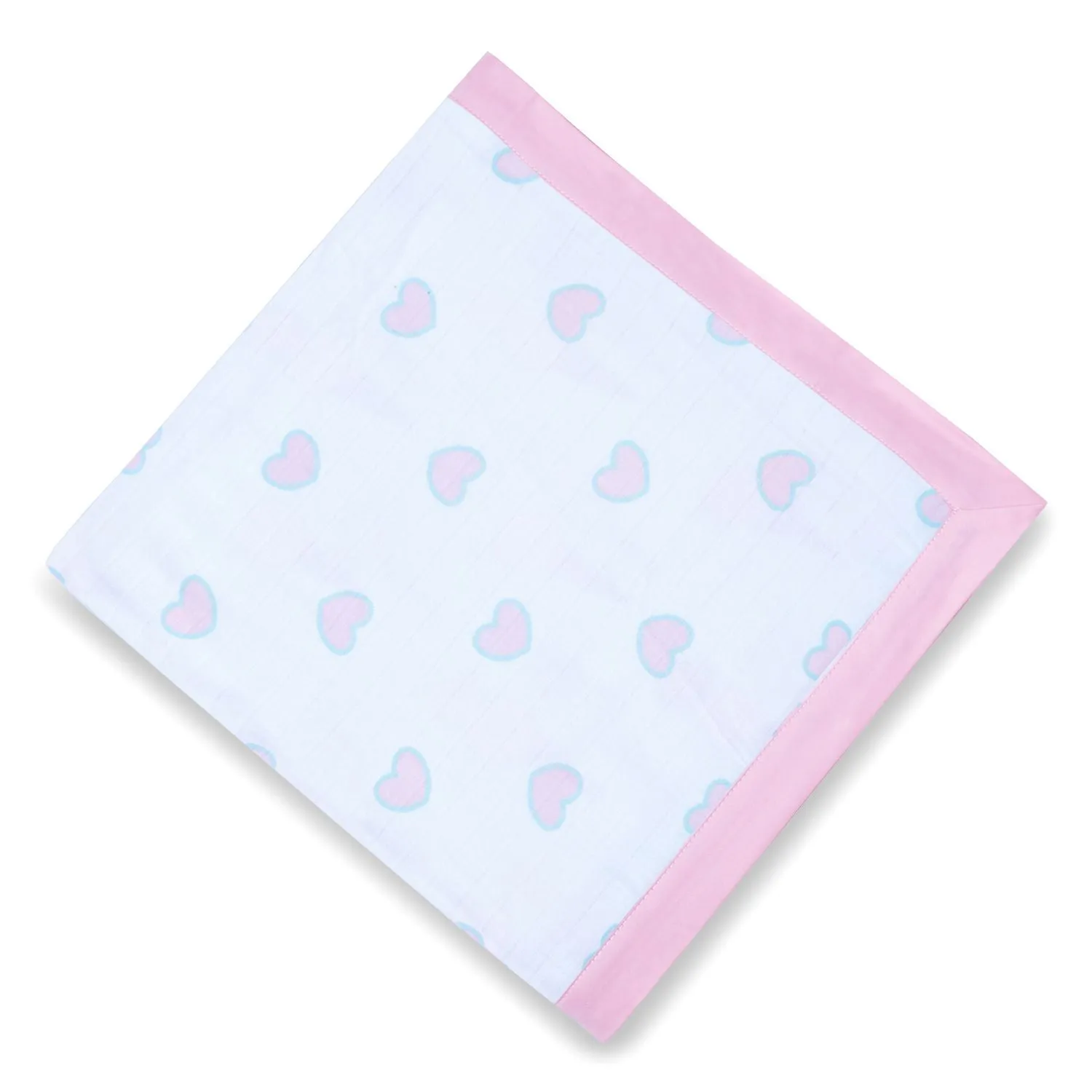 Muslin Blanket - 4 Layered - Heart Print