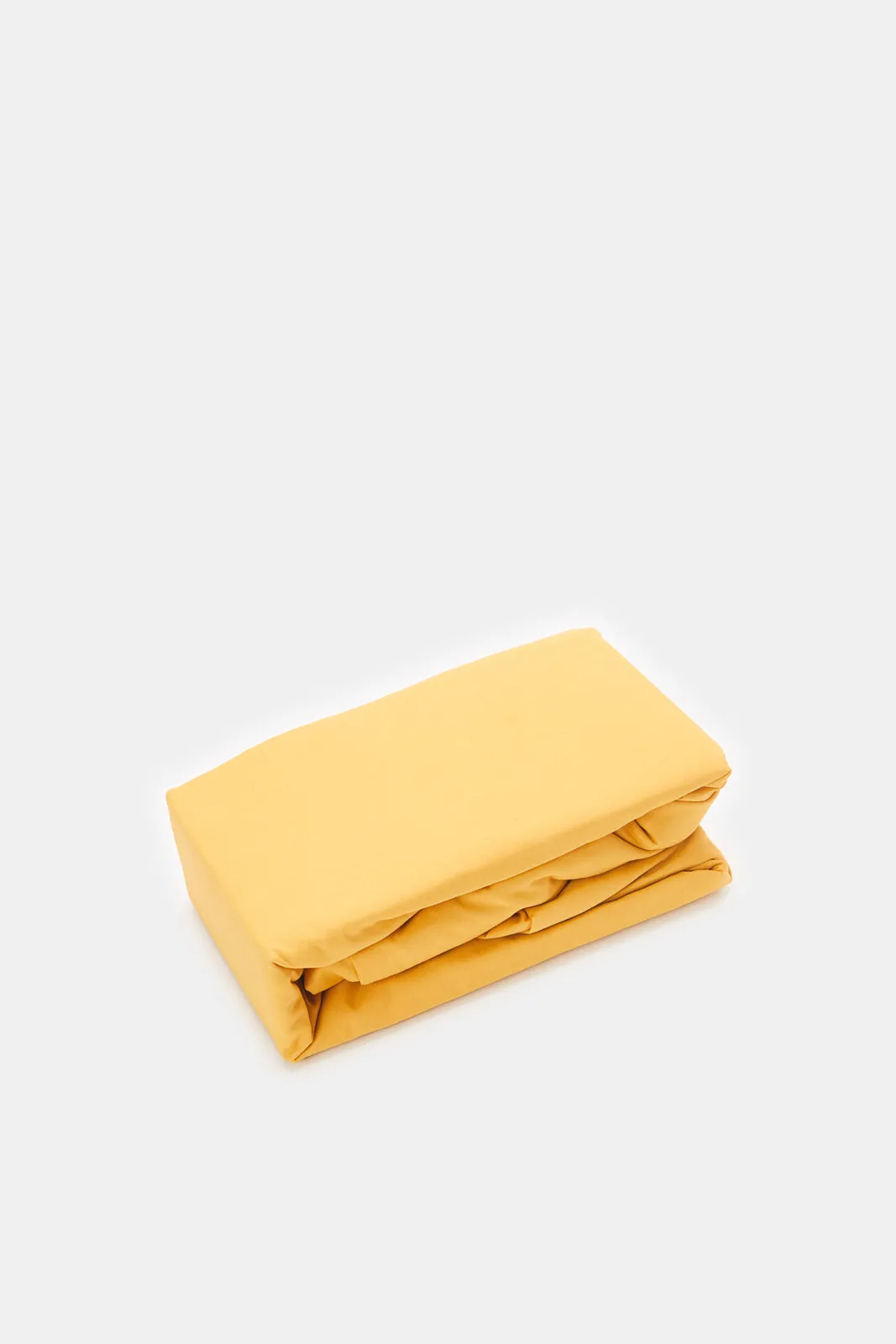 Mustard Solid Fitted Sheet (Double Size)