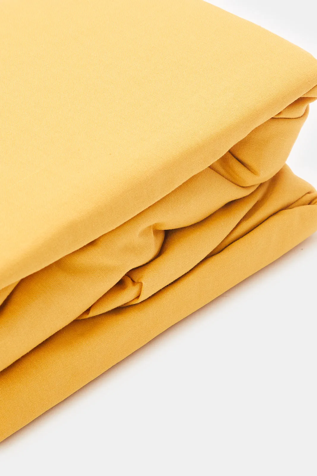 Mustard Solid Fitted Sheet (Double Size)