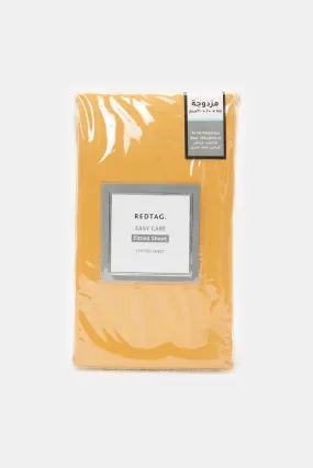 Mustard Solid Fitted Sheet (Double Size)