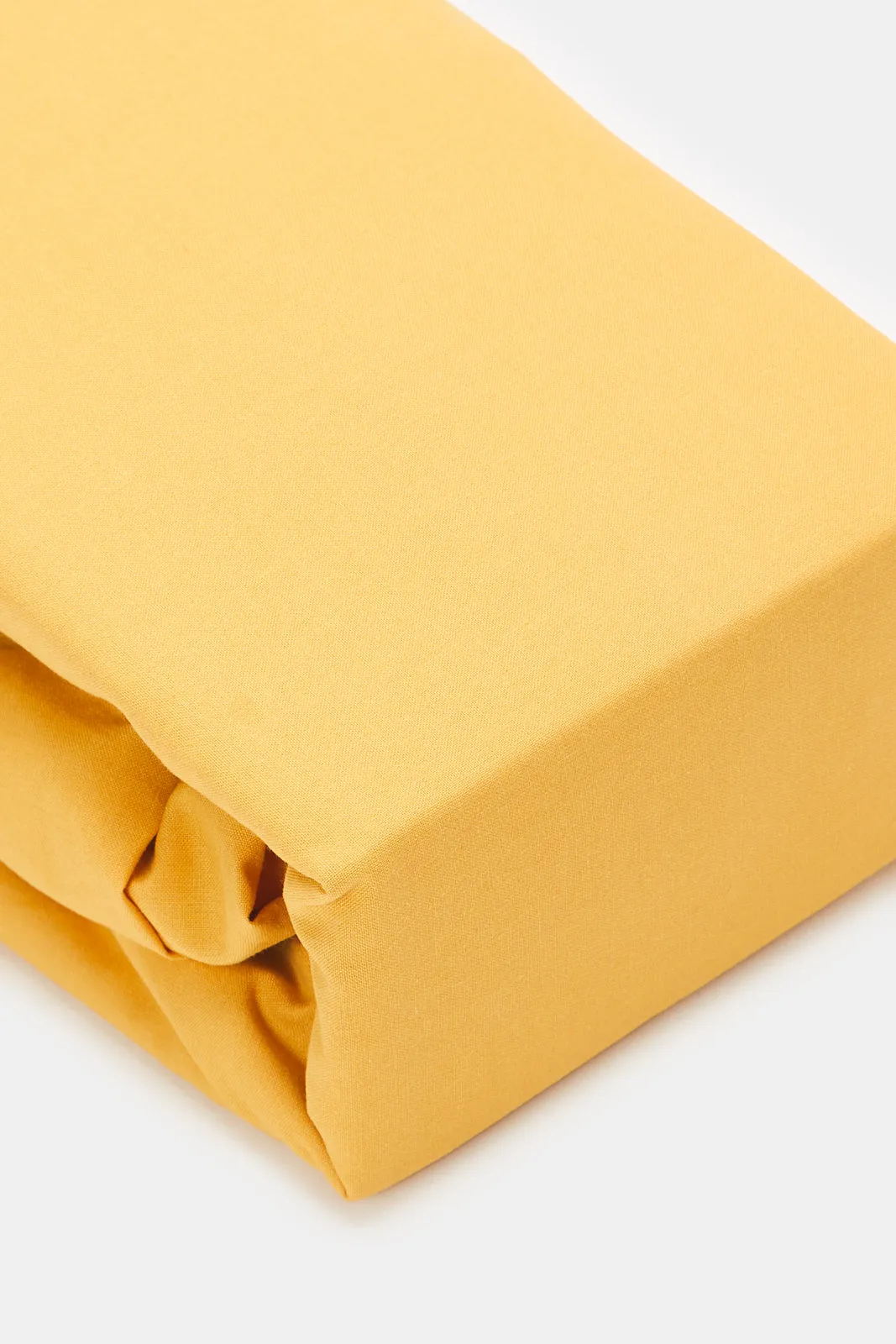 Mustard Solid Fitted Sheet (Double Size)