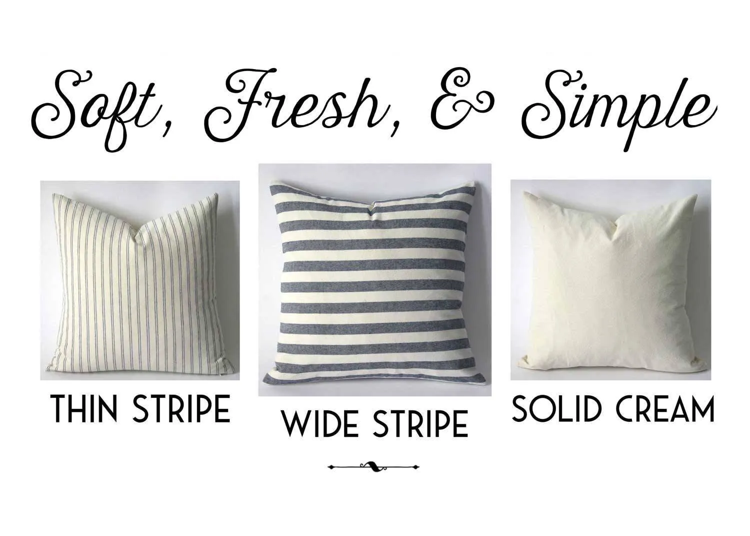 Navy Lumbar Pillow 12x18 / Farmhouse 12x21 / Blue Lumbar Zippered Pillow Cover / Indigo Cream Rectangular Pillow / 12x18 Stripe Pillow cover