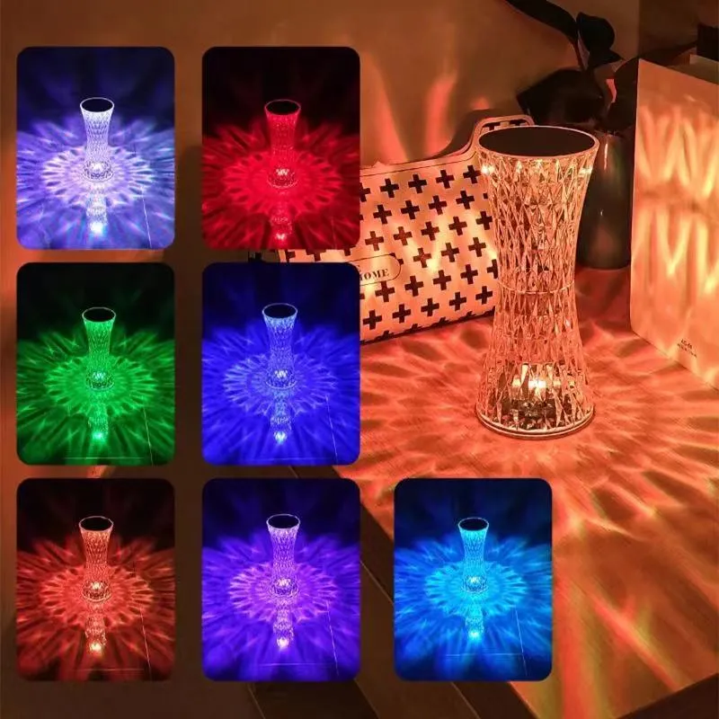 (NET) Crystal Desk Atmosphere Night Light USB Led Table Lamp Room Decor For Bedroom / 475624 Home Decoration