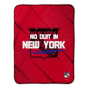 New York Rangers No Quit Baby Pixel Fleece Blanket