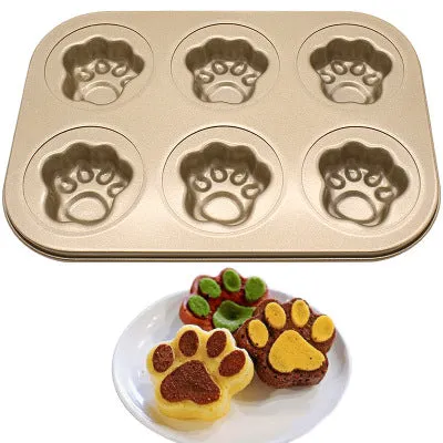 Non-stick 6-cake baking tray