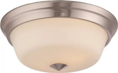 Nuvo Calvin Led Flush Mount Ceiling Fixture Brushed Nickel 13 Inch  Uses (2) 19.6-Watt Led Gu24 Base Lamps