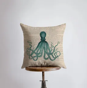 Octopus | Pillow Cover|Throw Pillow | Home Decor | Modern Coastal Decor | Nautical Pillow | Ocean | Gift for her | Accent Pillow Covers