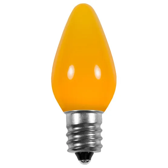 Opaque C7 LED Bulbs - Yellow - 25 Pack