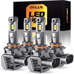 OXILAM 9005 9006 LED Bulbs Combo, 48000LM, 6500K HB3 HB4 Halogen Replacement