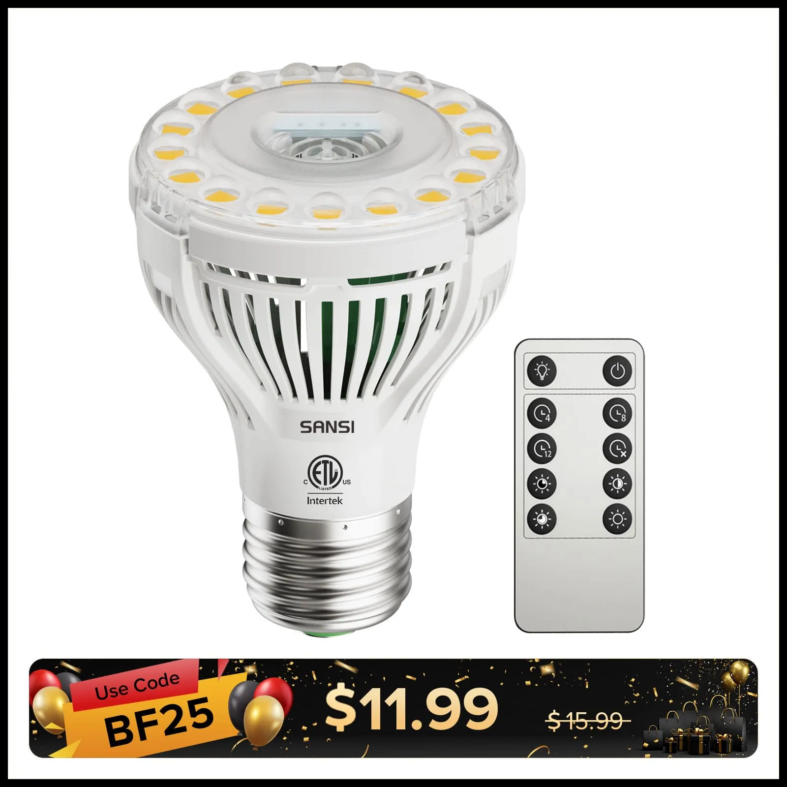 PAR20 5W LED Grow Light Bulb With Remote Control (US ONLY)