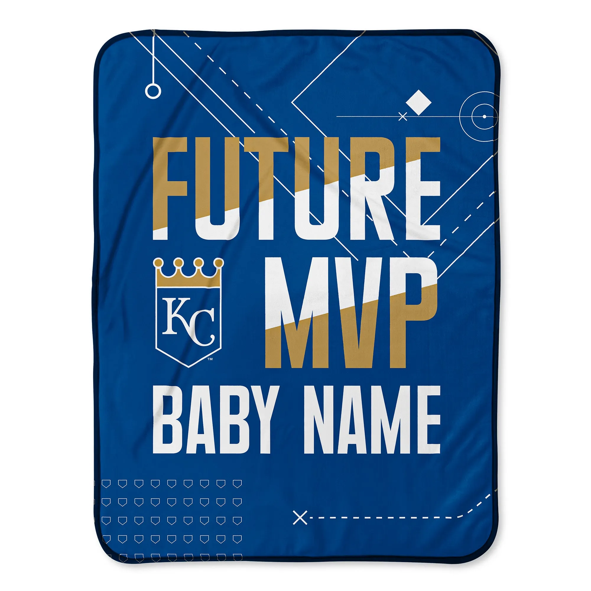 Personalized Kansas City Royals MVP Baby Pixel Fleece Blanket