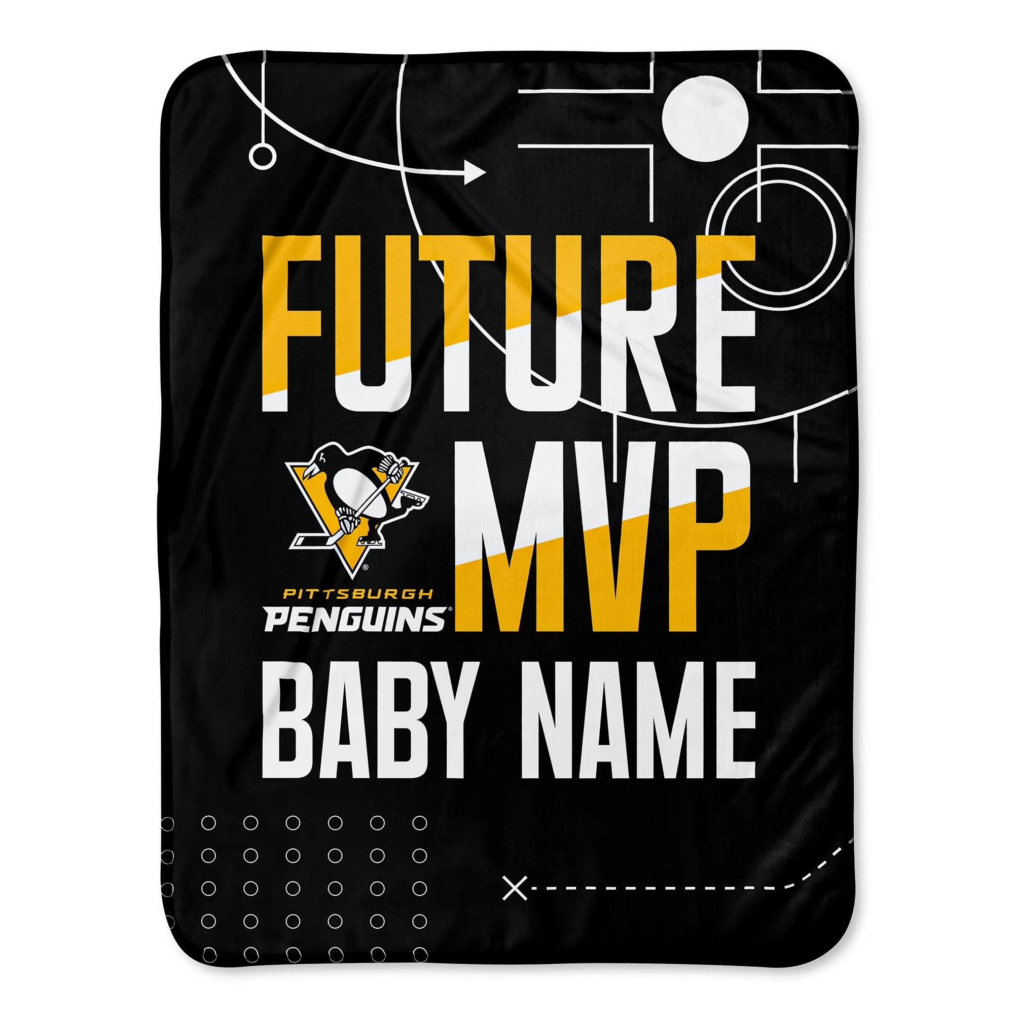 Personalized Pittsburgh Penguins MVP Baby Pixel Fleece Blanket