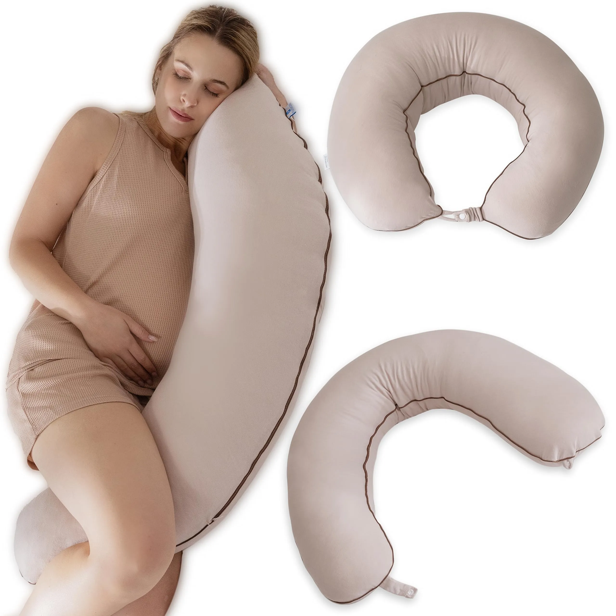 Pharmedoc Body Pillow for Adults - Side Sleeper Pillow – Maternity and Pregnancy Pillow - Nursing Pillow for Breastfeeding - Pregnancy Must Haves