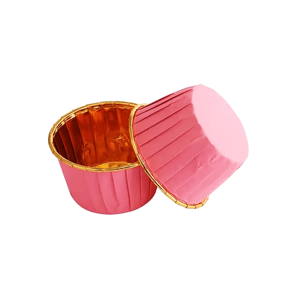 Pink And Gold Foil Baking Paper Cup - B50xH39