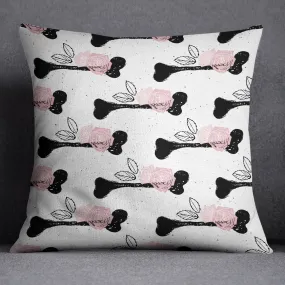 Pink Rose and Bones Nursery Throw Pillow