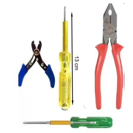 Power & Hand Tool Kit - Piler   Line Tester   Wire Cutter   Screw Tester - ht3