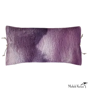 Printed Velvet Pillow Smudge Lilac 12x22