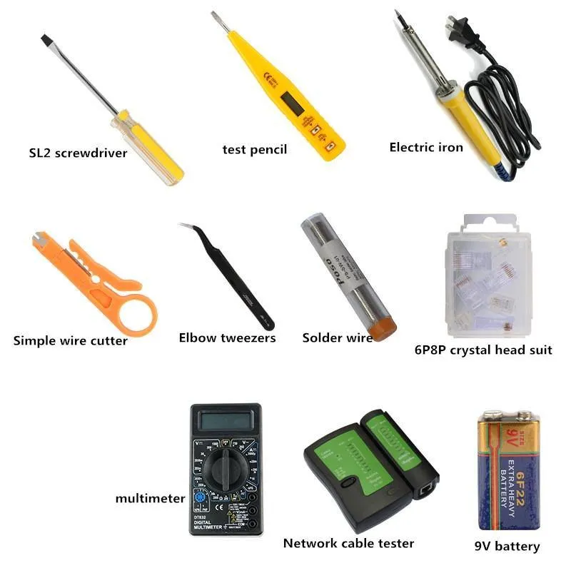 Professional Network LAN Cable Tester Tool Repair kit 16 in 1