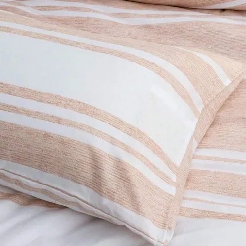 Queen size 6 pieces, Coral Stripe Design Duvet cover set.