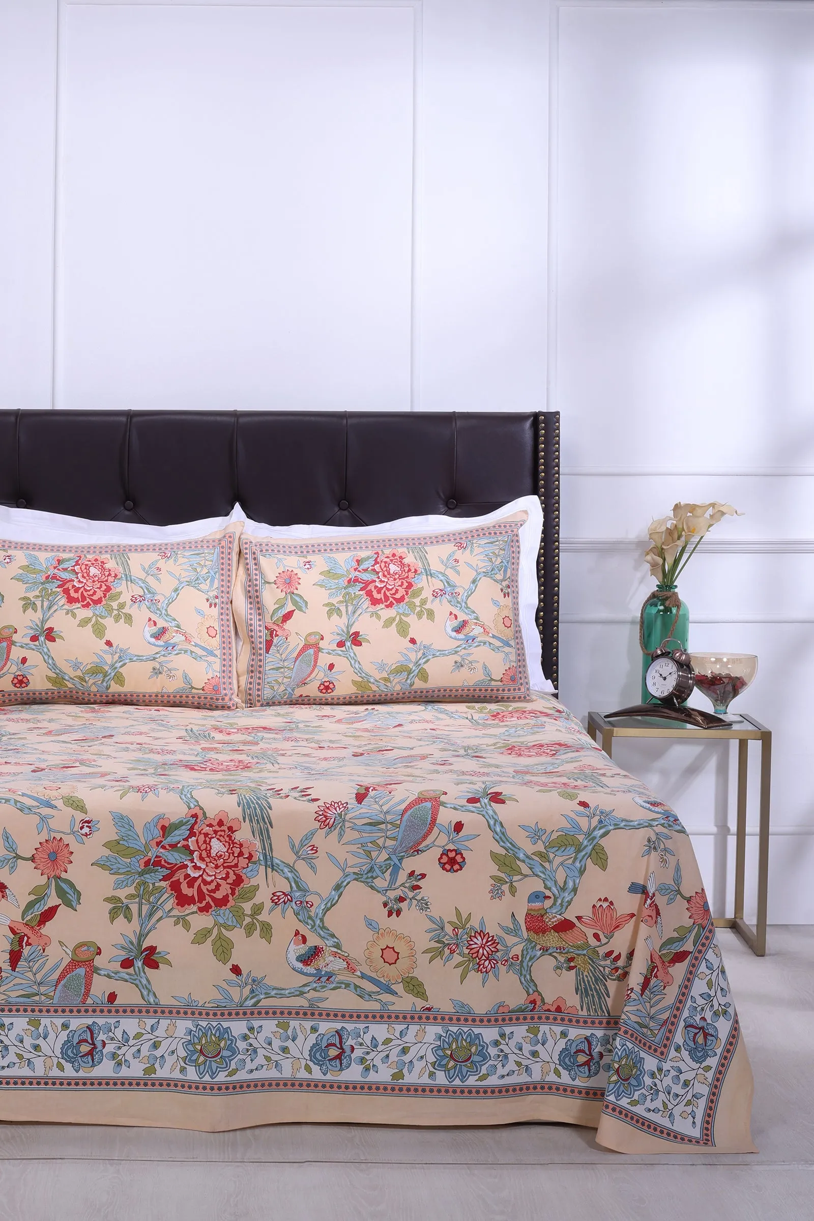 Rama Paisley Orange Cotton Bedsheet