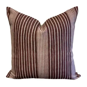 READY TO SHIP Designer Clay McLaurin Mediterranean Stripe Pillow Cover in Berry