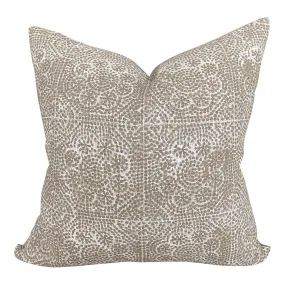 READY TO SHIP Designer Wisteria in White Linen Pillow Cover