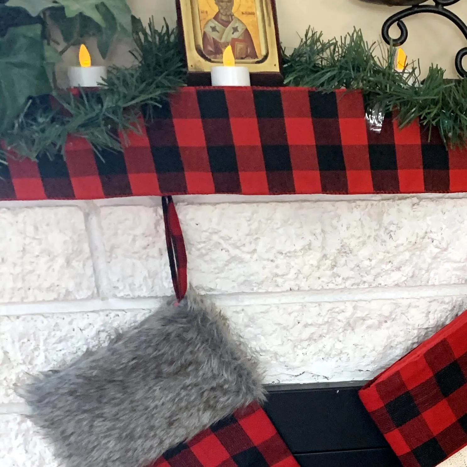 Red Black Buffalo Plaid Christmas Ribbon - 4" x 10 Yards