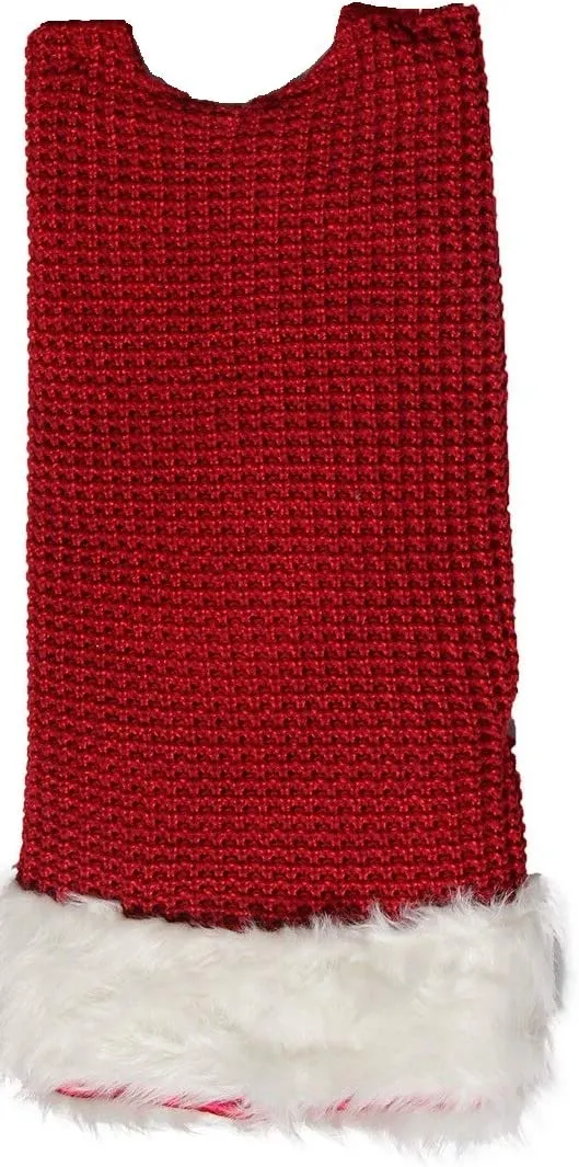 Red Knit Christmas Tree Skirt - 48" Diameter