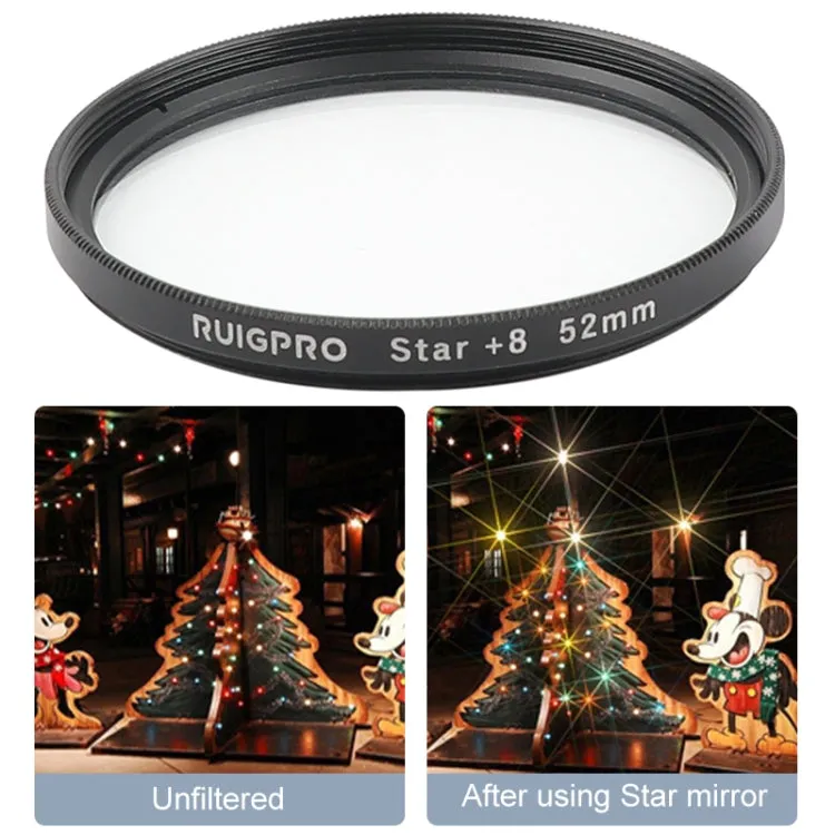 RUIGPRO for GoPro HERO 7/6 /5 Professional 52mm 8X Star Effect Lens Filter with Filter Adapter Ring & Lens Cap