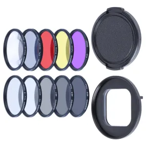 RUIGPRO for GoPro HERO10 Black / HERO9 Black Professional 52mm 52mm 10 in 1 UV ND2 ND4 ND8 Star 8   CPL Yellow/Red/Purple 10X Close-up Lens Filter with Filter Adapter Ring & Lens Cap