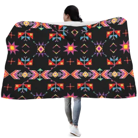 Scattered Generations Black Hooded Blanket