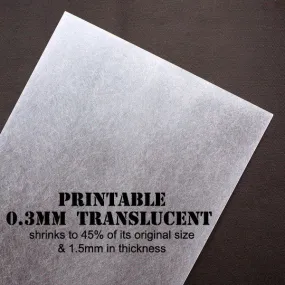 Shrink Jet Plastic Film | Printable Shrinking Plastic | Shrinkable InkJet Sheet | Embellishments & Earrings Making | Creative Papercraft | Transform from 0.3mm to 1.5mm in Thickness (2 Sheets / Translucent / 20cm x 30cm)