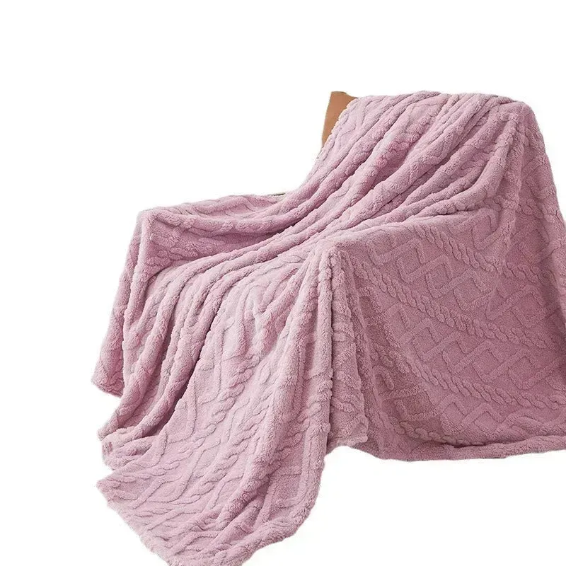 Single-layer Double-sided Tower Velvet Sofa Cover Soft Winter Blanket