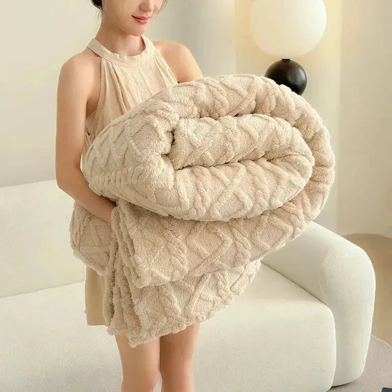 Single-layer Double-sided Tower Velvet Sofa Cover Soft Winter Blanket