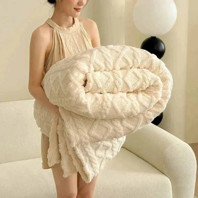 Single-layer Double-sided Tower Velvet Sofa Cover Soft Winter Blanket