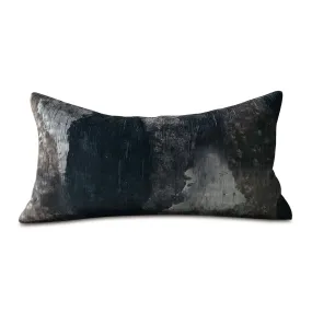 Slate Abstract Watercolor Velvet Lumbar Pillow Cover 11x21