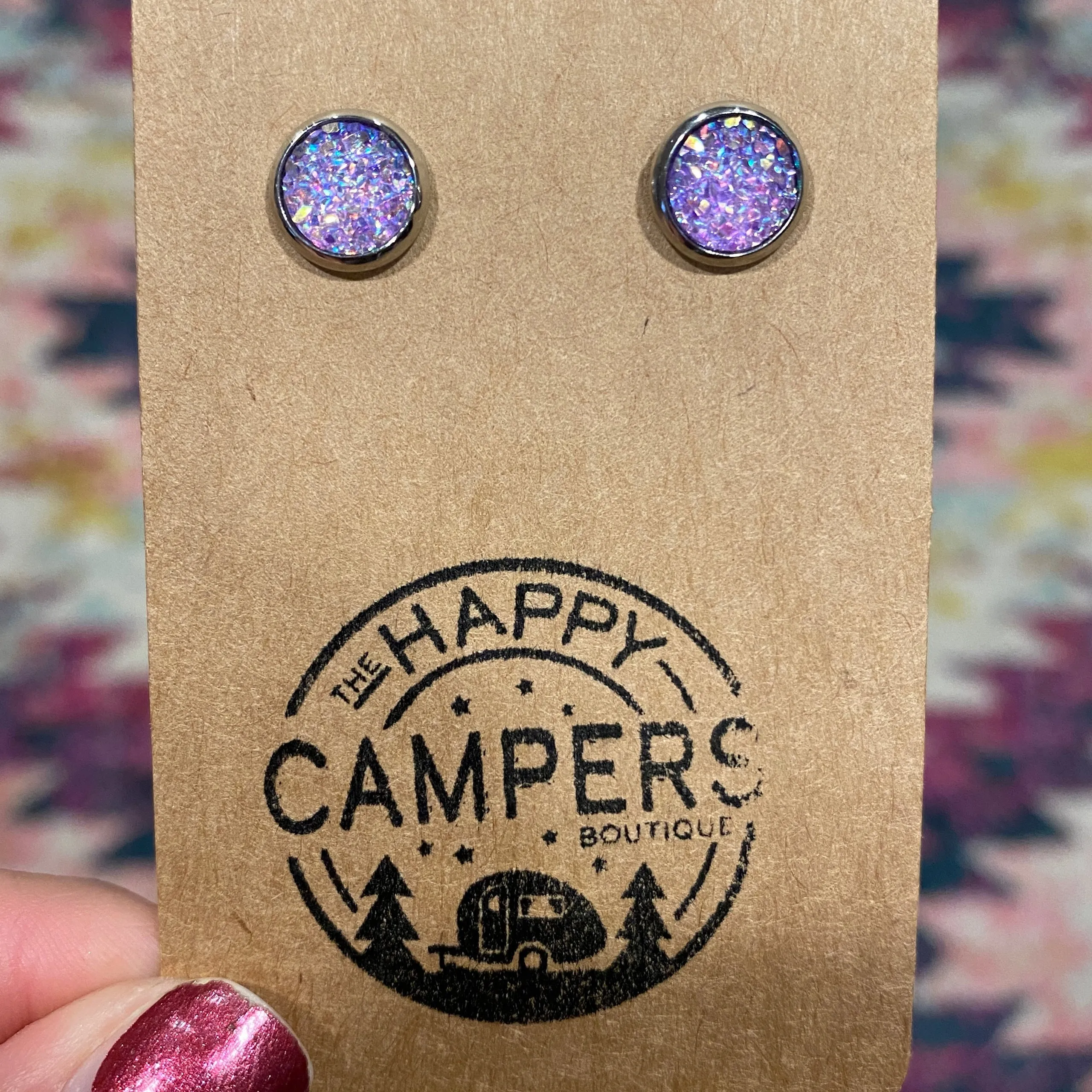 Small Druzy studs - 8mm