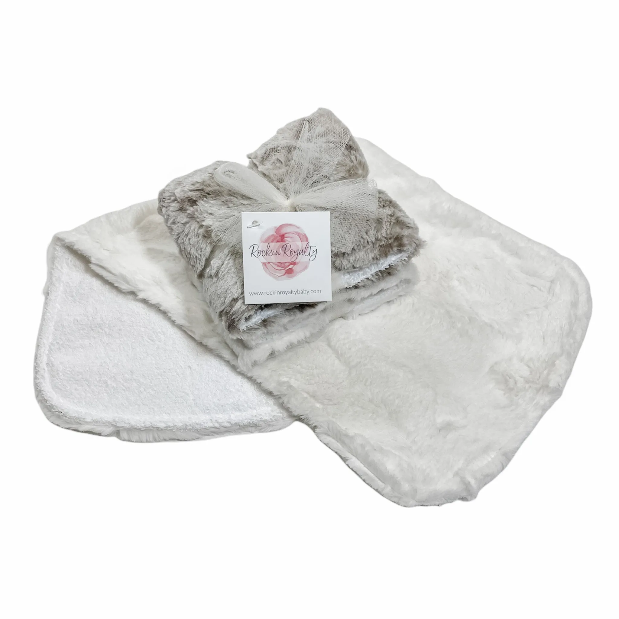 Snowcat Ivory Burp Cloth Set