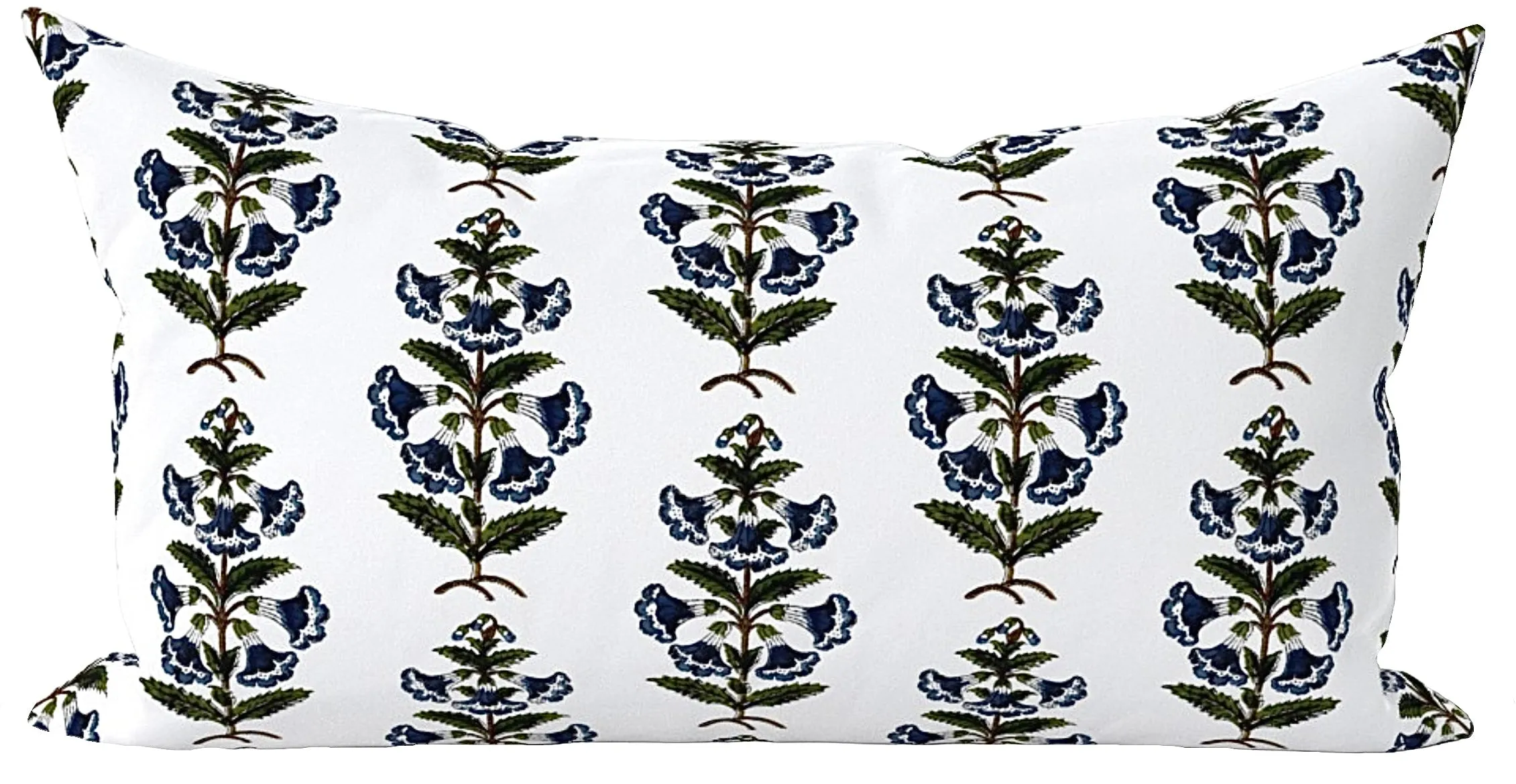 Spruce Berry Petunia Block Printed Canvas Pillow Cover: Available in 10 Sizes