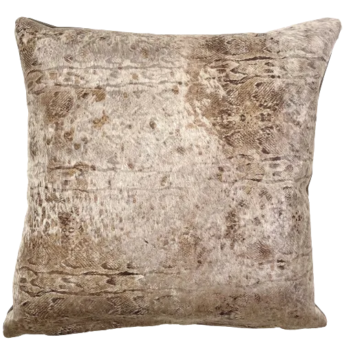 Square Pillow - Italian Snake Print Acid Wash Cowhide - 18" x 18"(PIL155)