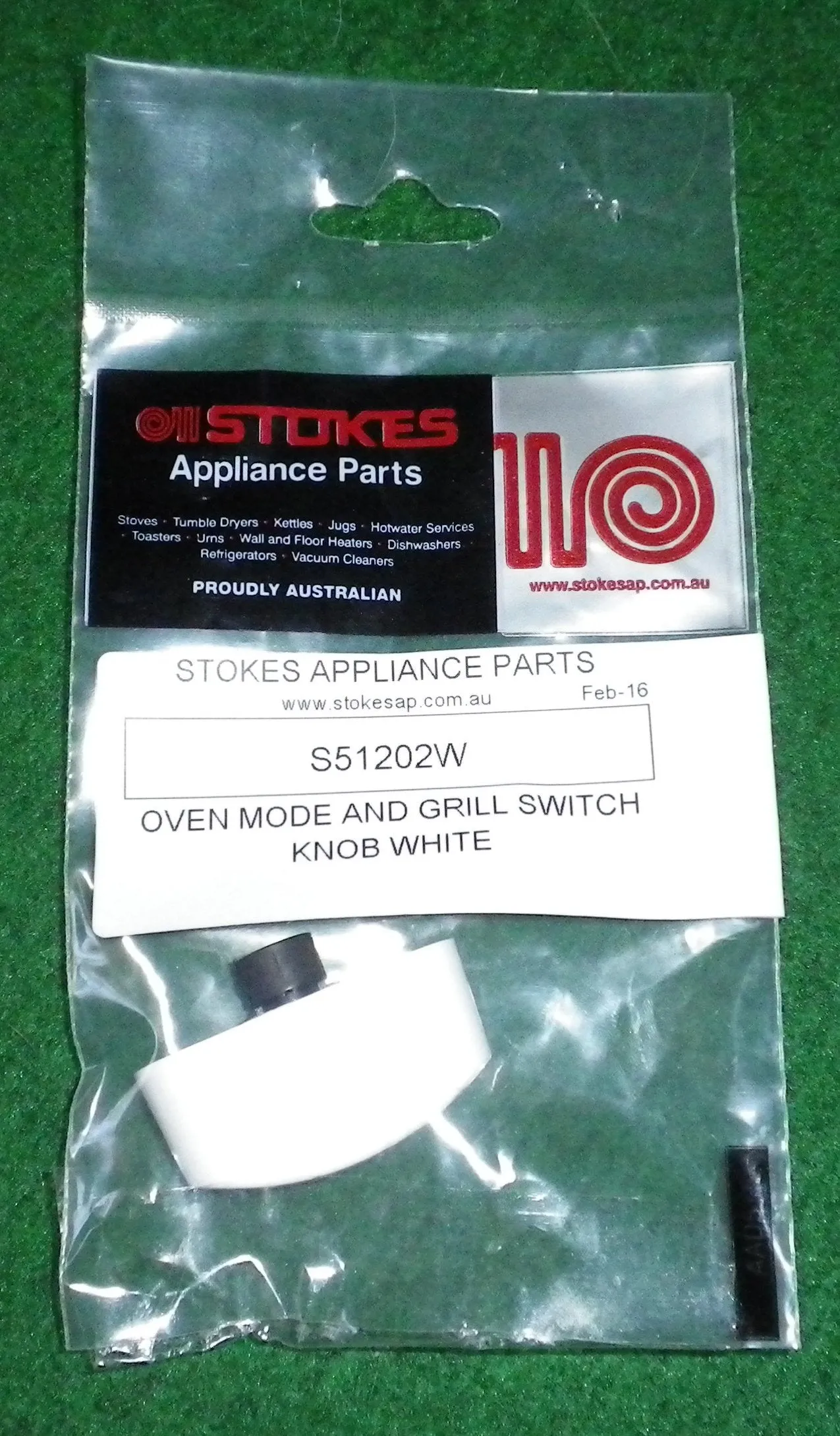 St George White Oven & Hotplate Control Knob - Part No. S51202W