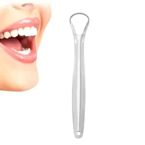 Stainless Steel Tongue Scraper Tongue Cleaners (1Pc With Metal Case)