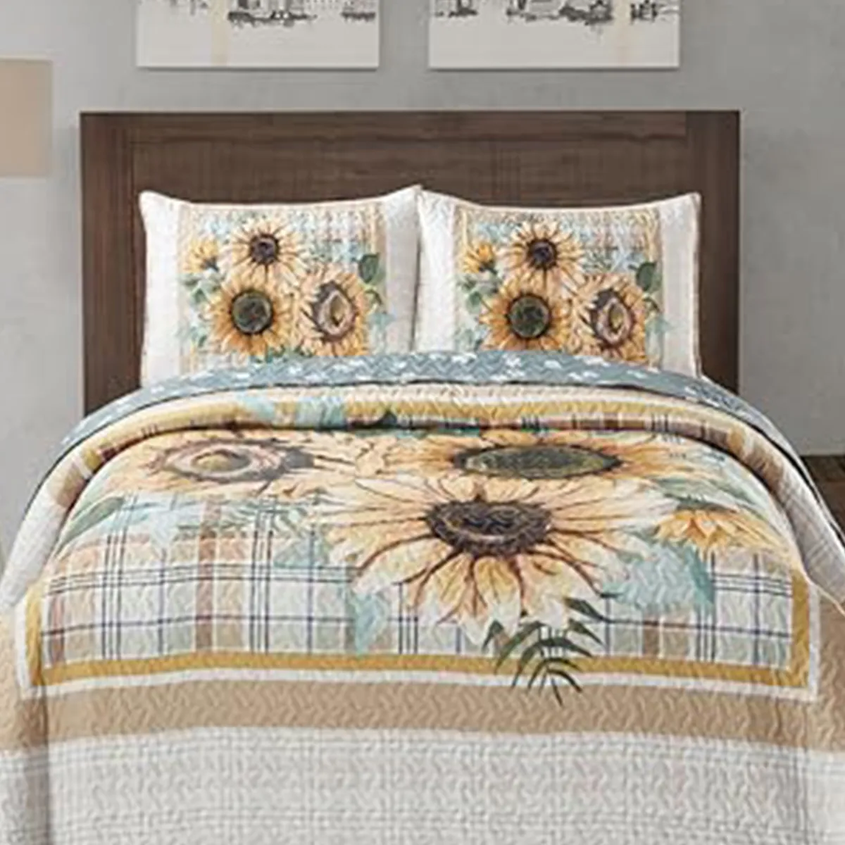 Sunflower Bouquet 3 pc Quilt Set DQ23242