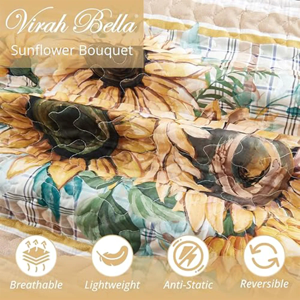 Sunflower Bouquet 3 pc Quilt Set DQ23242