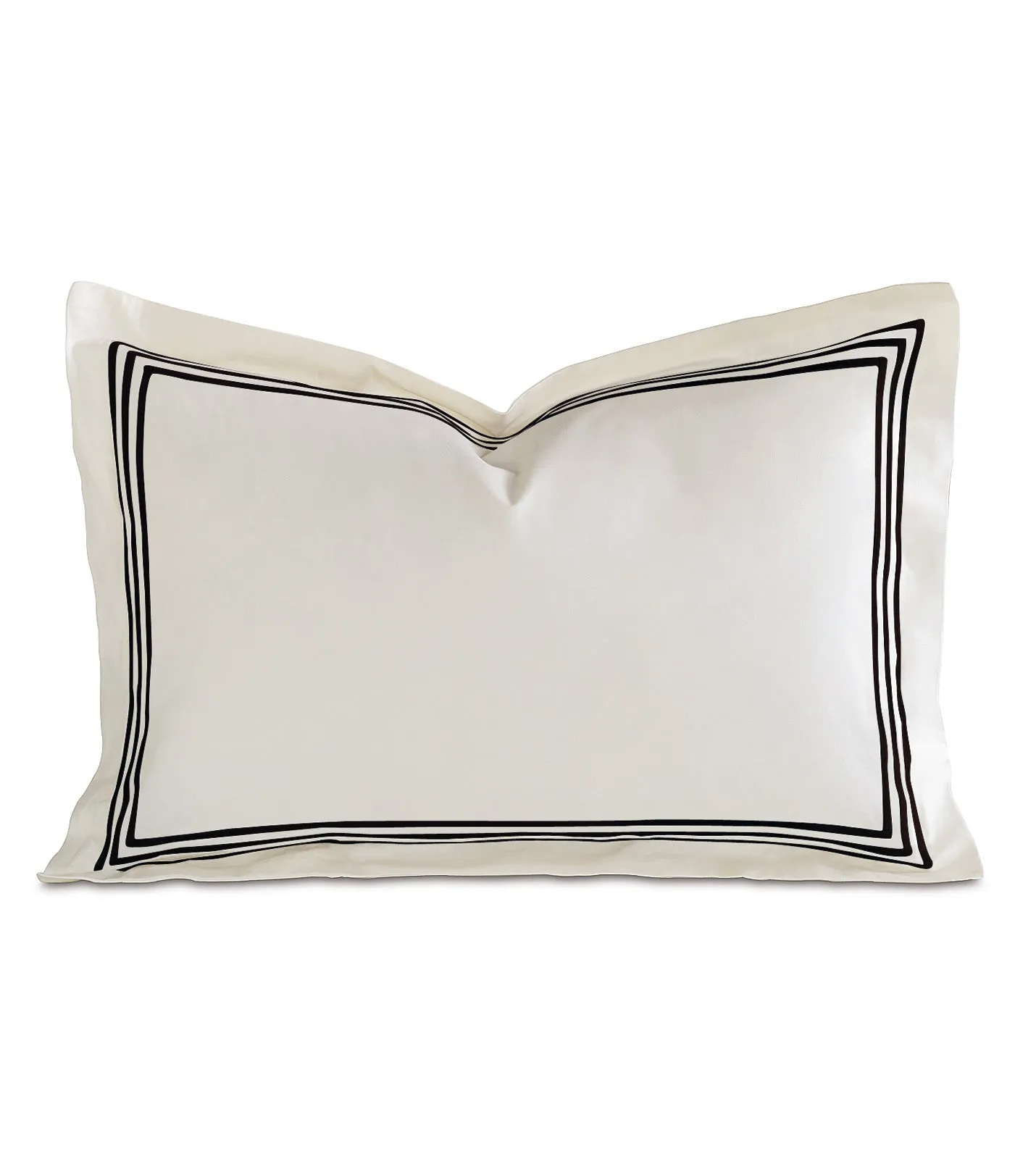 Tessa Ivory Boudoir Pillow Cover 12x18 in Black