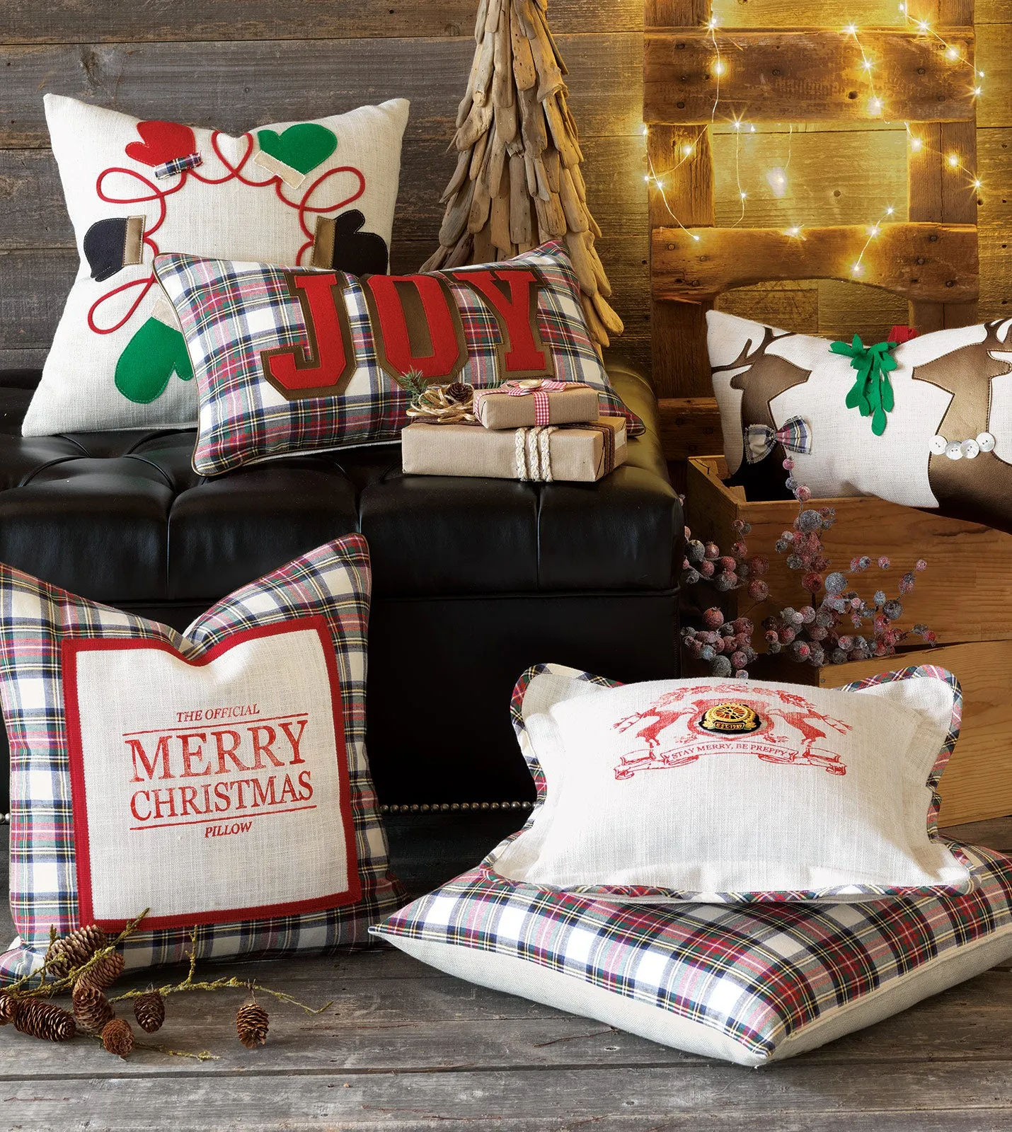 The Official Preppy Christmas Plaid Throw Pillow Cover 22x22