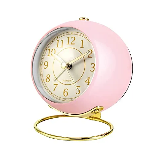 TIANYUAN Small Desk Clocks Classic Non Ticking Tabletop Alarm Clock