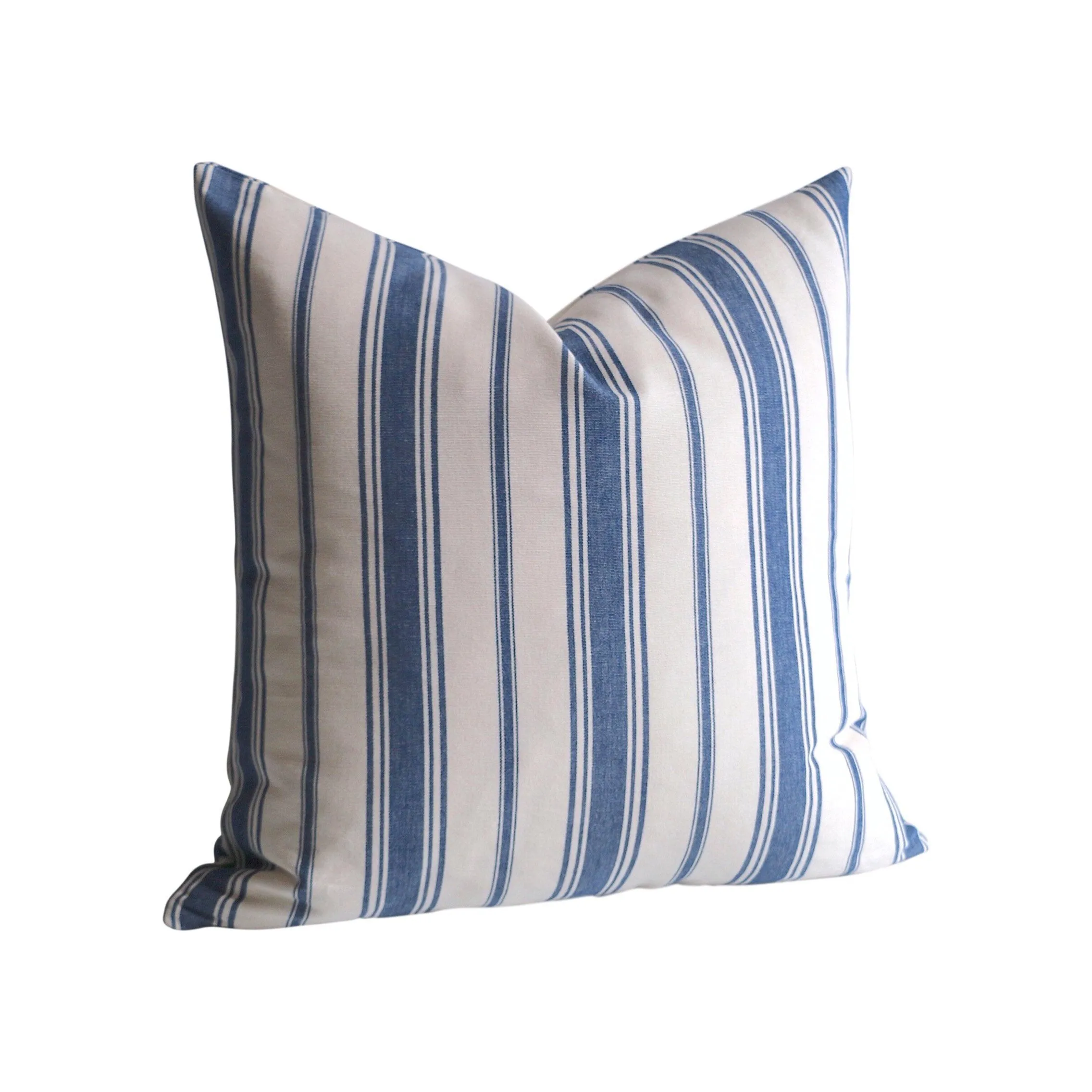 Ticking Pillow cover / Farmhouse Stripe Pillow / French Country Pillow / Blue Farm house Stripe Pillow Cover